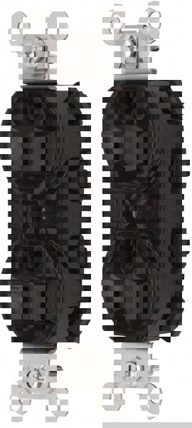 Straight Blade Receptacles; Receptacle Type: Duplex Receptacle ; Grade: Specification ; Color: Black ; Grounding Style: Self-Grounding ; Amperage: 15.0000 ; Voltage: 125V AC